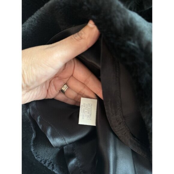 Vintage Helena Neiman Marcus Black Faux Fur Lined Hooded Toddler Coat Size 3T - Picture 13 of 13